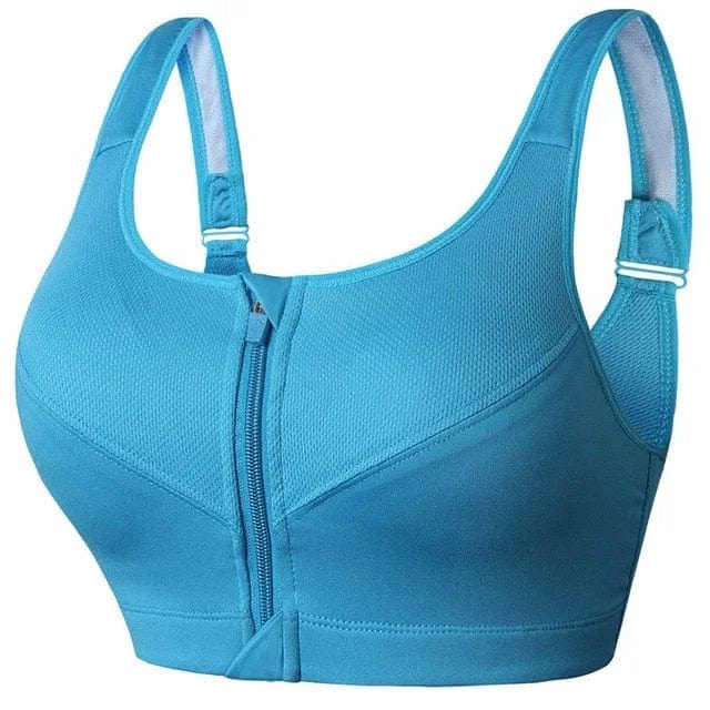 Plus Size Sports Bra with Unique Zipper Feature