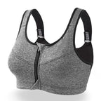 Plus Size Sports Bra with Unique Zipper Feature