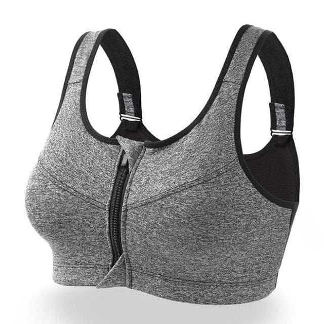Plus Size Sports Bra with Unique Zipper Feature