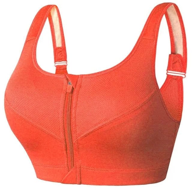 Plus Size Sports Bra with Unique Zipper Feature