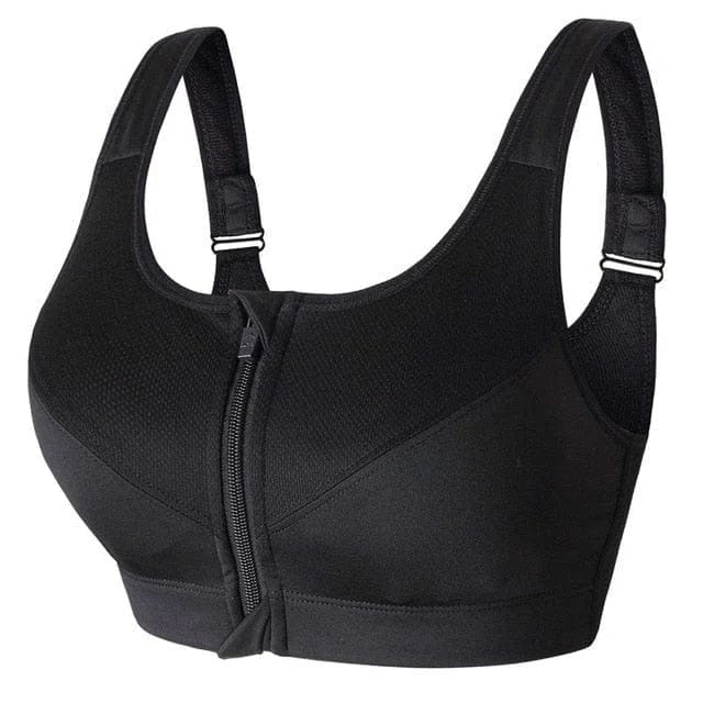 Plus Size Sports Bra with Unique Zipper Feature