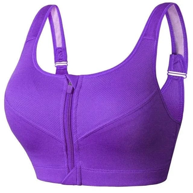 Plus Size Sports Bra with Unique Zipper Feature