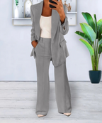 Blazer and Wide-Leg Trouser Ensemble